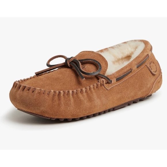 Fireside by Dearfoams Men's Victor Shearling Moccasin with Tie Slipper - 10 -NIB - Picture 1 of 2